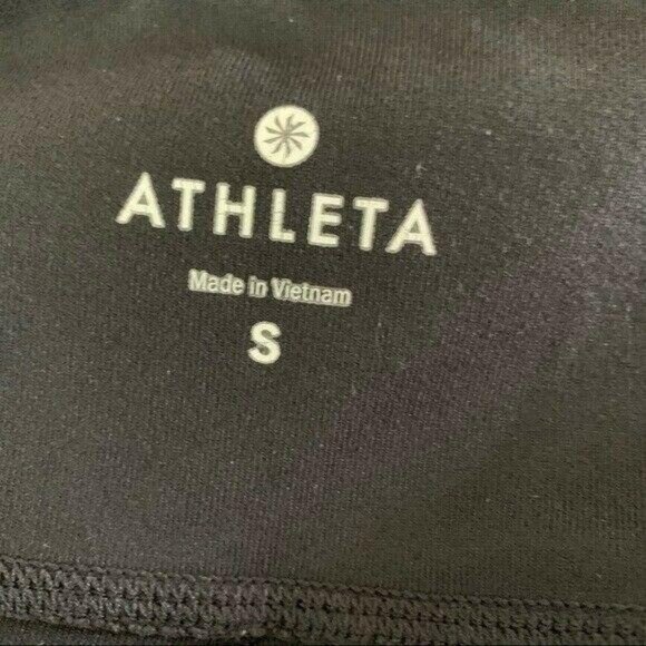 Athleta Black Colorblock Stripe Leggings Stretch Activewear Small Ankle Zipper - Picture 6 of 7